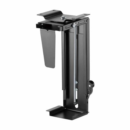 TECHZOCO Soporte para CPU Debajo de Escritorio, Soporte CPU Bajo Mesa, Caja de Escritorio de Torre Ajustable, Altura Ajustable de 300 a 510mm, Fondo Ajustable de 88 a 203mm, Carga Máxima 10kg