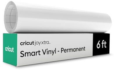 Cricut Smart Vinyl - Permanent, White, 9.5 in x 6 ft Bulk (1)