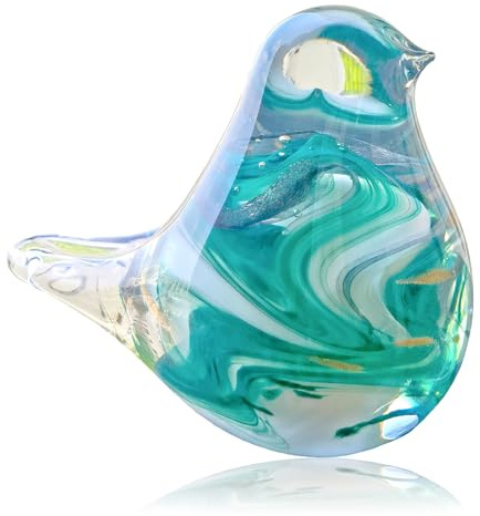 ARJDXDP Vogelfigur aus Geblasenem Glas, Handgefertigte Glasvogel-Figuren, Moderne Glas Vogel Figure Kreative Skulptur Heimtischdekoration