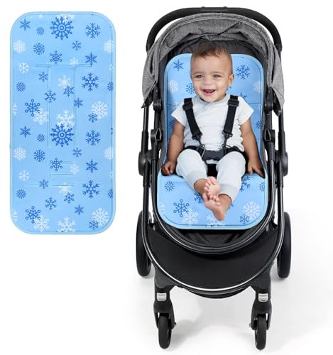 Orzbow Sommer Kinderwagen Sitzauflage,Große Sitzauflage Buggy Sommer für Schnelle Abkühlung,Behagliche Sitzauflage für Kinderautositz 1/2/3,Wasserdicht,Leicht zu Reinigen,Einfach zu Montieren,Blau
