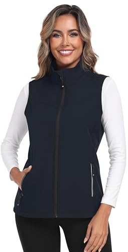 MoFiz Gilet da Donna Softshell Antivento Leggero Vest Cappotto Senza Maniche Giacca Calda Con Cerniera
