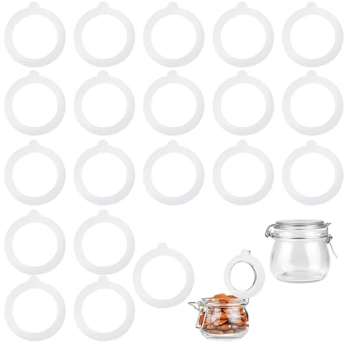 MFCGHXR Guarnizioni in Silicone per Barattoli in Vetro 20 Pezzi Ø95mm Ø70mm Spessore 2mm Colorate Riutilizzabili Resistenti Alte Temperature per Conserve Cucina Ermetici Alimenti