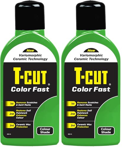 T-Cut Colour Fast 3-in-1 Paintwork Renovator, Dark Green, 500ml (Pack of 2)