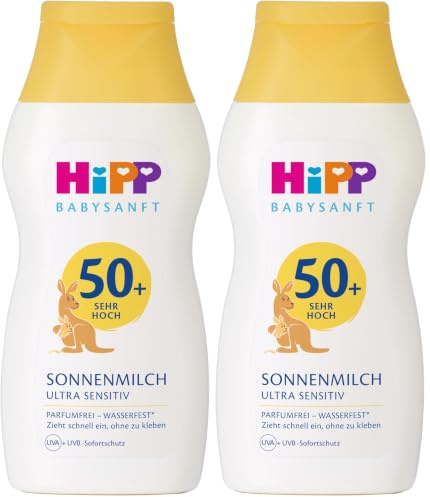 HiPP Babysanft Sonne Sonnenmilch LSF50+, 200ml (Packung mit 2)