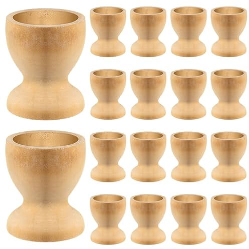 Ipetboom Portauova in Legno 25 Pezzi Portauova Fai da Te per Supporto per Uova a Forma di Tazza Materiale Robusto e Stabile per Pittura e Decorazioni Pasquali per attività Creative e