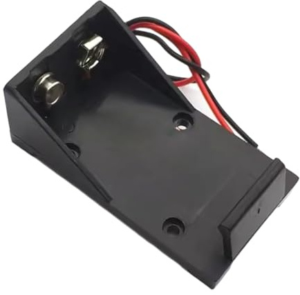 2pcs Black 9V Battery Storage Box Without Lid/Switch Button 9V Battery Case with Cable for Electronics Consumers and Professional Use