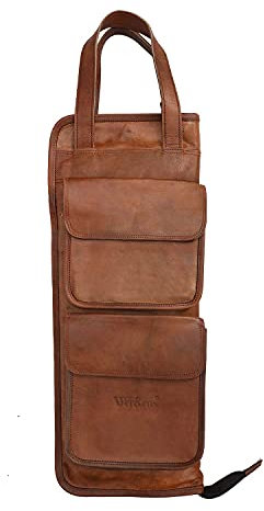 WerKens Hand Made echtes Leder Drumstick Tasche Original Leder Percussion Drum Stick Tasche Halter Schlägel Tasche mit Floor Tom Haken - DSB003