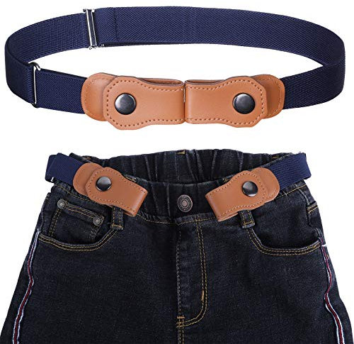Kajeer Jungen Ohne Schnalle Elastisch Gürtel - Einstellbar Ohne Schnalle Unsichtbarer Gürtel Passt, Einstellbar, Navy Blau