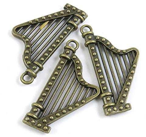518231 Schmuck-Anhänger mit irischer Harfe, Antik-Bronzefarben antique bronze