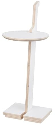 Tojo lesestelle I Mobiler Beistelltisch rund 27 x 32 x 69,3 cm I Couchtisch aus Holz mit Ablage für Bücher, Brille & mehr I Telefontisch & Nachttisch