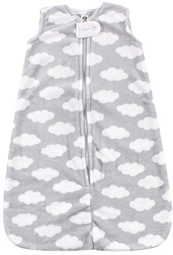 Hudson Baby Unisex Baby Plush Sleeping Bag, Sack, Blanket, Gray Clouds Plush, 0-6 Months