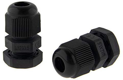 Seki 10 x Kabelverschraubung M12 3-6,5mm, schwarz metrische Kabelverschraubung, grau (RAL7035)