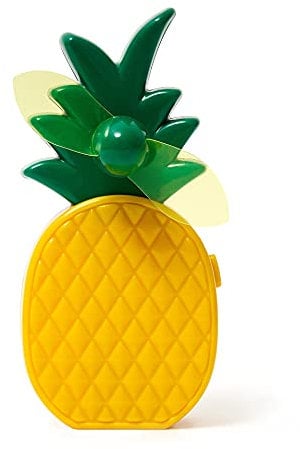 Legami - Mini Ventilatore Portatile, con Pale flessibili, Tascabile, 5,5x12 cm, Tema Pineapple
