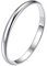 Suplight Damen 925er Silber Finger Ring 2mm glänzender simpel Ring Größe 47 Verlobungsring Ehering Schmuck für Frauen Freundin