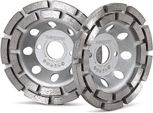 Meule boisseau diamantée FD-Workstuff Premium │ 2 pièces │ Ø 125 mm x 22,3 mm │ 2 rangées │ pour béton, granit, maçonnerie, pierre naturelle │ convient aux meuleuses d'angle