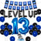 JOYMEMO Videospiel 13. Geburtstag Dekorationen für Jungen Spiel auf Geburtstag Party Supplies blau Gaming alles Gute zum Geburtstag Banner Game Controller Ballon Nummer 13 Folie Ballon