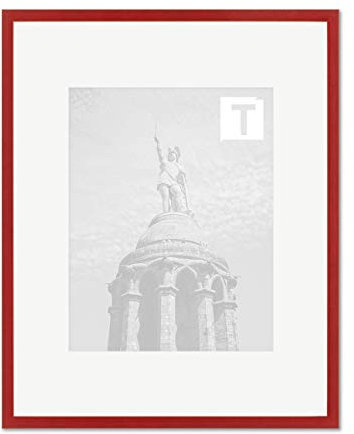 Echtholz-Bilderrahmen Sonja Rot 21 × 29,7 cm A4 Echtglas Antireflex 2mm fein eckig dünn