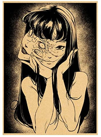 RUIYANMQ Holzpuzzle 1000 Stück Japanischen Anime Junji Ito Poster Vintage Cartoon Puzzles Lernspielzeug Für Erwachsene Geburtstagsgeschenk Uz40Ap
