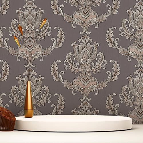 TADESSI Tapete Barock Samuel M1-No.2425 | Vliestapete | Silber | Grau | Ornament | Klassik | Barocktapete