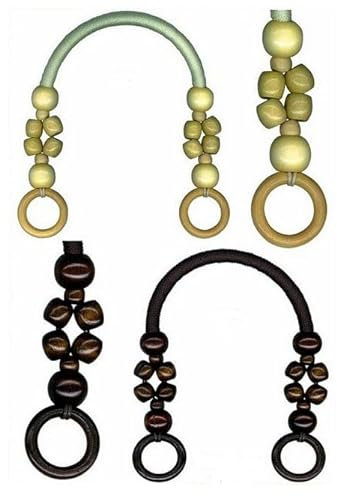 Asas para bolsos con cuerda y bolas tipo madera (Color claro)