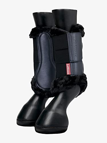 LeMieux Bürstenstiefel aus Netzstoff mit Fleece-Rand, Marineblau XL
