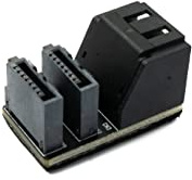System-S SATA Adapter 2X 7Pin Buchse zu 2X Stecker Kabel 90° für Mainboard SSD HDD