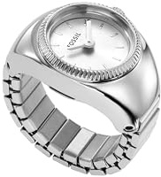 Fossil Women's Watch Ring, Quartz Stainless Steel Two-Hand Ring Watch for Women, Color: Silver