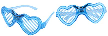 OSALADI Gläser 2 Stück Leuchtende Zubehör Valentinstag Festival Herz Blau Jalousien Lustig Kunststoff Kostüm Geschenke Erwachsene Liebe Glas Party Halloween Stpatricks Brille Brillen