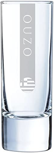 Ouzo Gläser 6cl 24x | 5 Größen verfügbar 6cl 24er Set | Spülmaschinenfest | Ouzoglas mit Gravur 24 Stück