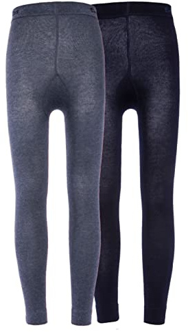 EWERS 2er-Pack Kinderleggings Unifarben, Doppelpack Leggings aus Baumwolle für Mädchen, Made IN Europe