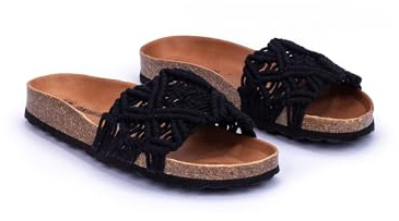 VERBENAS Sandalen Raga Knots Negro | Pantoletten, Flecht, Beige, Schlupfschuh, Damen, Schuhe