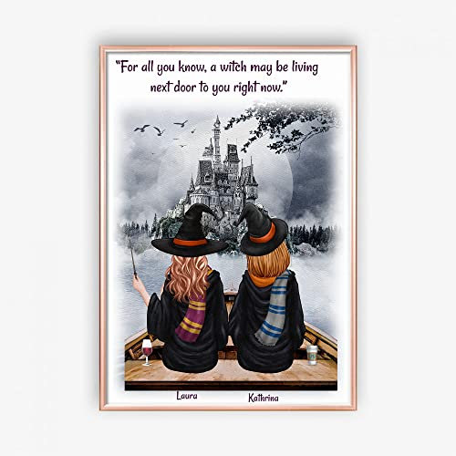Personalisiertes Harry Potter Beste Freunde Poster | Zwei beste Freunde Poster | Beste Freundinnen | Geschenkidee für die beste Freundin | individuell gestaltbar | Made in Germany (DIN A4)