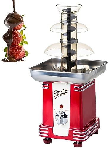 QUTBAG Máquina de Fuente de Chocolate de 3 Niveles, Cascada de Fondue de Chocolate en Cascada eléctrica de 80 W con Base de crisol Caliente para derretir Chocolate, Ideal para Fiestas, reuniones