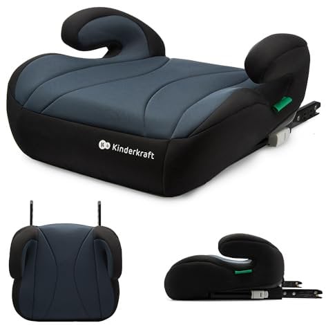 Kinderkraft I-BOOST Rialzo per sedile auto I-Size 135-150 cm, Seggiolino auto, installato con ISOFIX, Comodi braccioli, Facile da usare, Nero