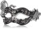 MYSEUNI Damen-Venezianische Maske Schwarz-Silberglänzend | Elegante Handbemalt Phoenix Maskenball Maske - Für Hochzeiten & Karneval passend, Halloween & Kostümpartys