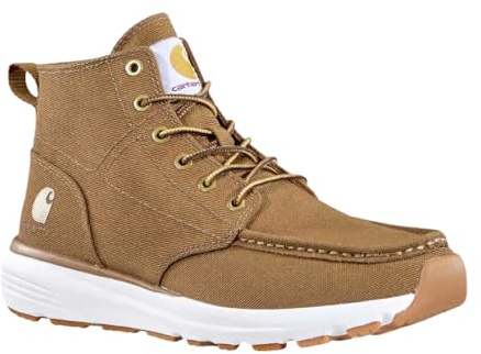 Carhartt Haslett Canvas Men's Chukka Boots - Moc Toe Work Boots for Men with Lightweight LWD Midsole, Arch Support Footbed and FastDry Lining, Carhartt Brown - 11.5