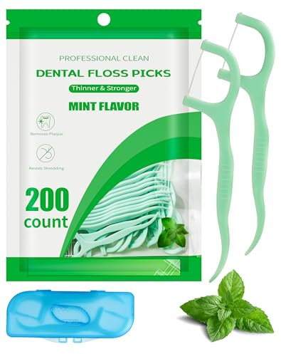 LAOYE - Filo interdentale per la pulizia dei denti, 200 pezzi, menta, dentale