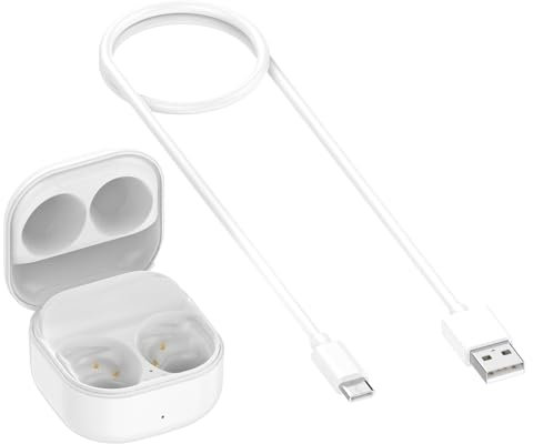 Charging Case for Samsung Galaxy Buds FE (SM-R400), Replacement Wireless Headphone Charger Case, Wired & Wireless Charging (Earbuds NOT Included) (white)