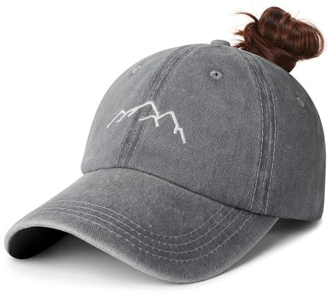 HeyCaps Pferdeschwanz Baseball Cap Damen Atmungsaktiv Verstellbare Baseballkappe Baumwolle Mütze Sonnenschutz Basecap Tennis Golf Sport Cap