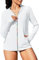 ATTRACO Womens Rash Guard UV Sun Protection Hoodie Color Full Zip Shirt for Hiking Outdoor White S