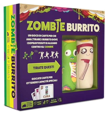 Asmodee Zombie Burrito, Brettspiel, 7+ Jahre, 2-5 Spieler, italienische Ausgabe