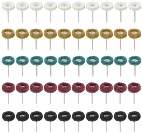 50 Uds estropajo cepillo abrasivo de nailon fibra pulido cabezal de lijado pulido rueda for accesorios herramientas