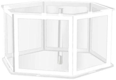 JHIALG Alzata per torta in acrilico trasparente, design personalizzabile, esagonale, 20 cm di lunghezza diagonale, 10 cm di altezza, 1 pezzo