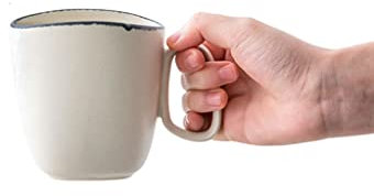 LINKIO Reusable Cups, Stackable Drinking Glasses Ceramic Coffee Cup Office Mug with Handle Water Cup European-Style Milk Cup About 12 Ounces Breakfast Cup(Color:B)