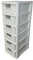 Storage Drawer Unit 6 Drawer | Small Rattan Effect Light Grey Plastic Chest Tower Cabinet |Tabletop Desktop Organizer Crafts Files Paperwork Home Kids Bedroom Kitchen Office School |26D x 19W x 57H