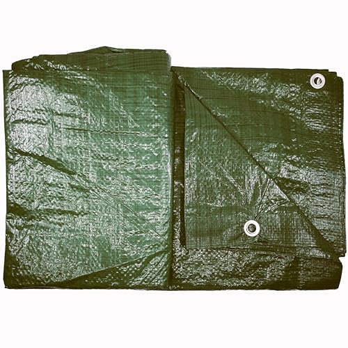 Bâche de protection lourde - Vert - Imperméable - 5 x 8 m - Avec 1 aimant d'image - Bâche en tissu avec œillets - Bâche de jardin - Film de serre - 500 x 800 cm - Pour extérieur et jardin - Bois -
