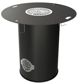 Grillfire GRILLSET BASE – Feuerplatte Ø100 cm & Grillrost | Feuerheber Standard, Feinkorn| Outdoor-Grillstation für Holz, Kohle & Gas | Modular erweiterbar | Für 6+ Personen