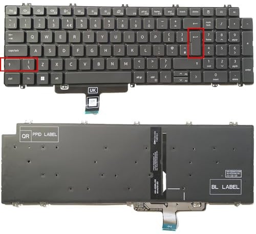 XINDIKBHUB UK Laptop Keyboard For DELL Latitude 5520 5521 5530 5531 Precision 3560 3561 3570 3571 with Backlit