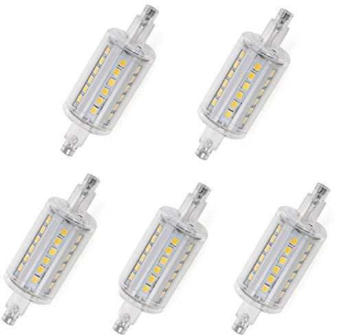 Aoxdi 5 Stück R7s 78mm Dimmbar LED Leuchtmittel 5W, Warmweiß, LED Lampen | 36 SMD 2835 78mm R7S LED Strahler Lampe, AC85-265V