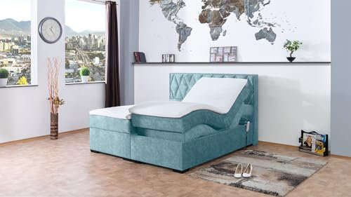 Boxspringbett Loki 240x220, DS-Azurro, 7-Zohnen Taschenfederkernmatratze, Ergoflex - Inklusive Aufbau - Deutscher Hersteller